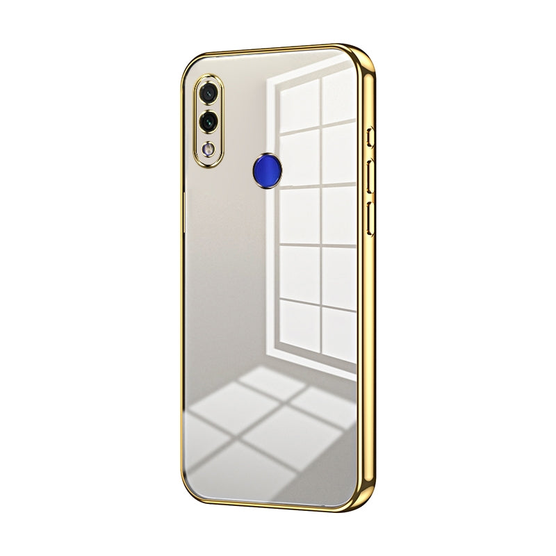 Xiaomi Redmi Note 7 Transparent Fine Hole Phone Case - Crystal Clear Vacuum Plating, Anti-Fingerprint, Shock-Absorbing TPU Frame