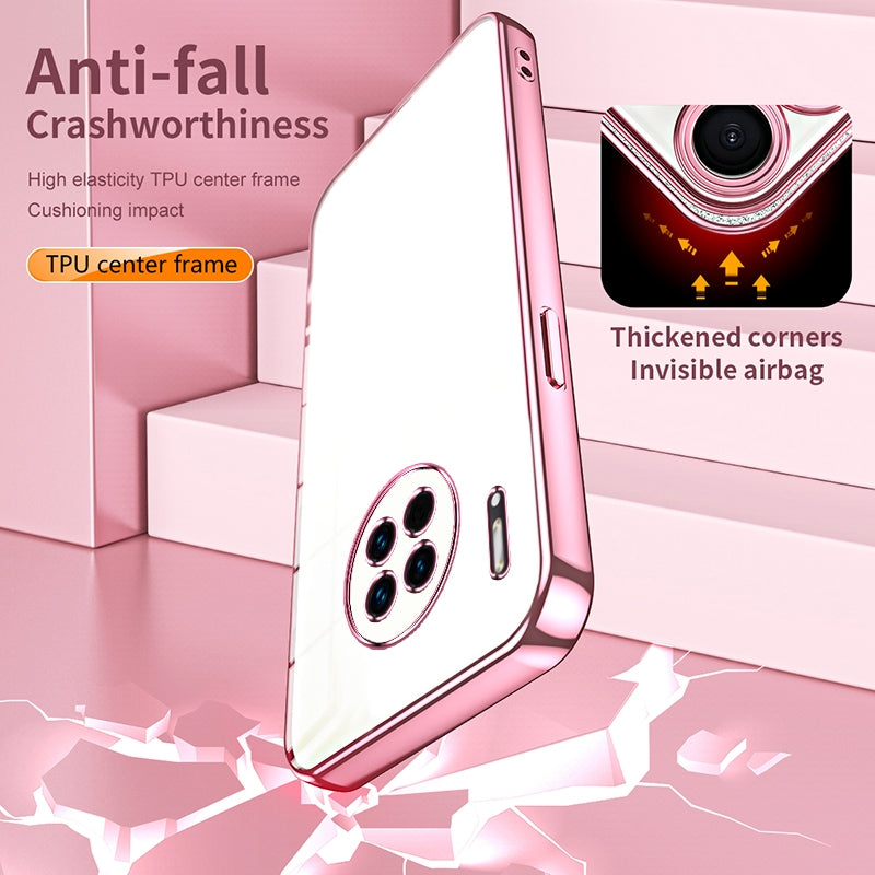 Huawei Mate 30 Transparent Fine Hole Phone Case - Crystal Clear Vacuum Plating, Anti-Fingerprint, Shock-Absorbing TPU Frame