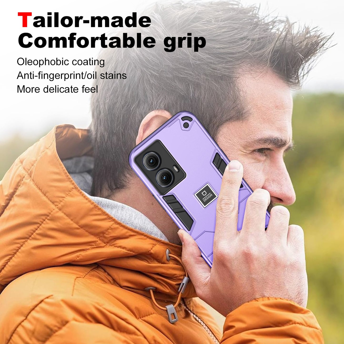Motorola Edge 5G 2024 2 in 1 Shockproof Phone Case, Rugged TPU+PC, Oil-Proof & Fingerprint Resistant, with Magnet-Ready