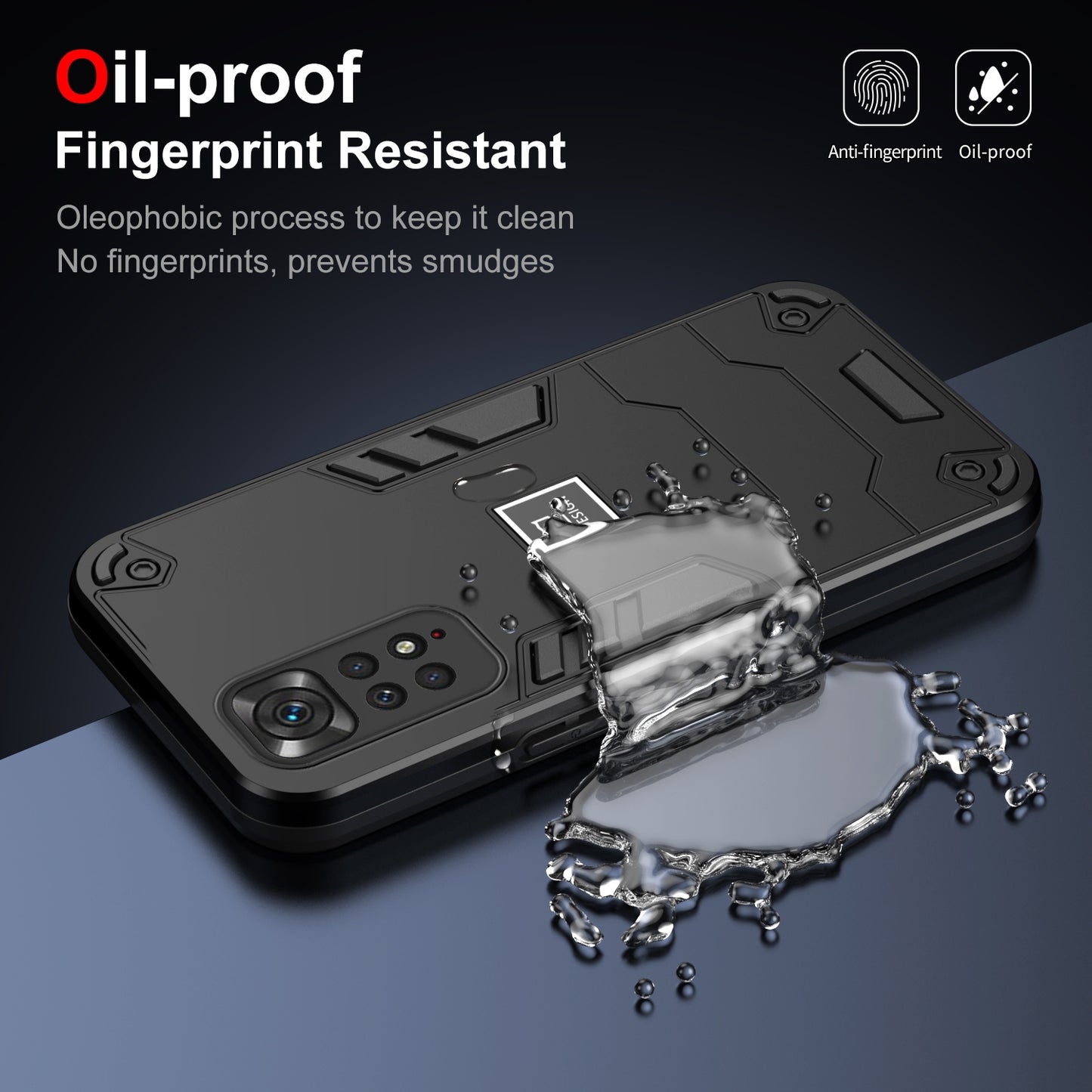 Xiaomi Redmi Note 11 4G Global 2 in 1 Shockproof Phone Case, Rugged TPU+PC, Oil-Proof & Fingerprint Resistant, with Magnet-Ready
