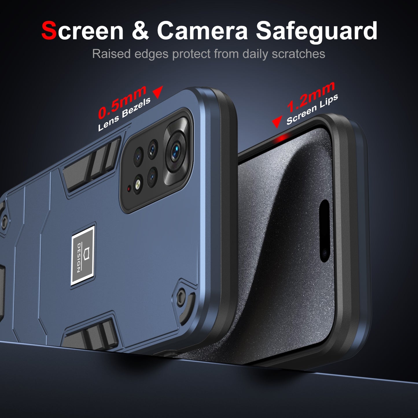 Xiaomi Redmi Note 11 4G Global 2 in 1 Shockproof Phone Case, Rugged TPU+PC, Oil-Proof & Fingerprint Resistant, with Magnet-Ready