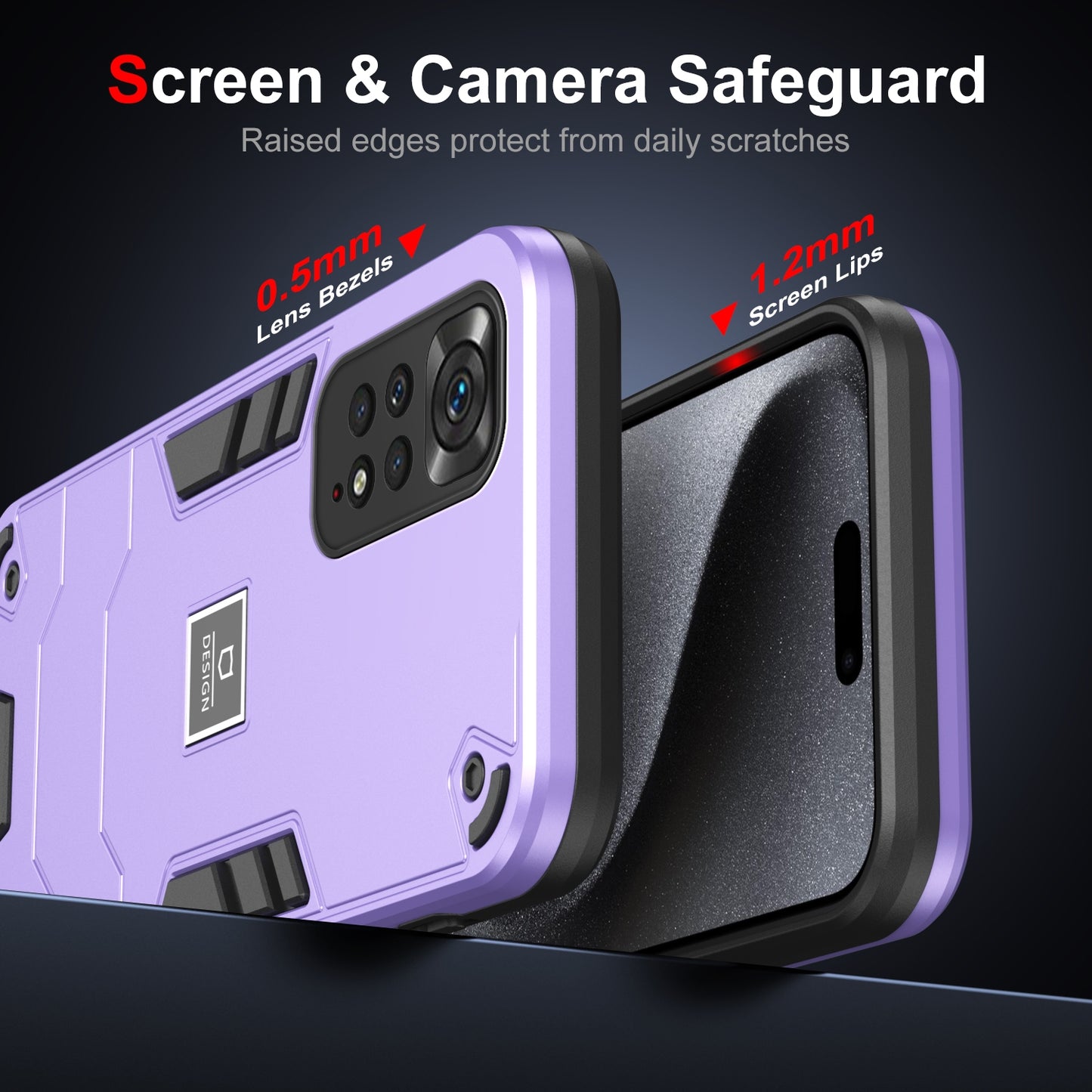 Xiaomi Redmi Note 11 4G Global 2 in 1 Shockproof Phone Case, Rugged TPU+PC, Oil-Proof & Fingerprint Resistant, with Magnet-Ready