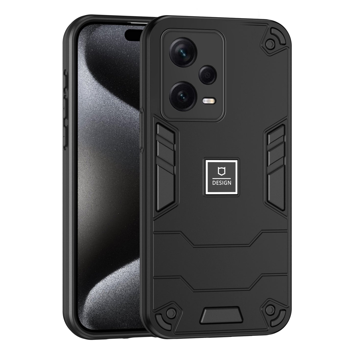 Xiaomi Redmi Note 12 Pro+ Global 2 in 1 Shockproof Phone Case, Rugged TPU+PC, Oil-Proof & Fingerprint Resistant, with Magnet-Ready
