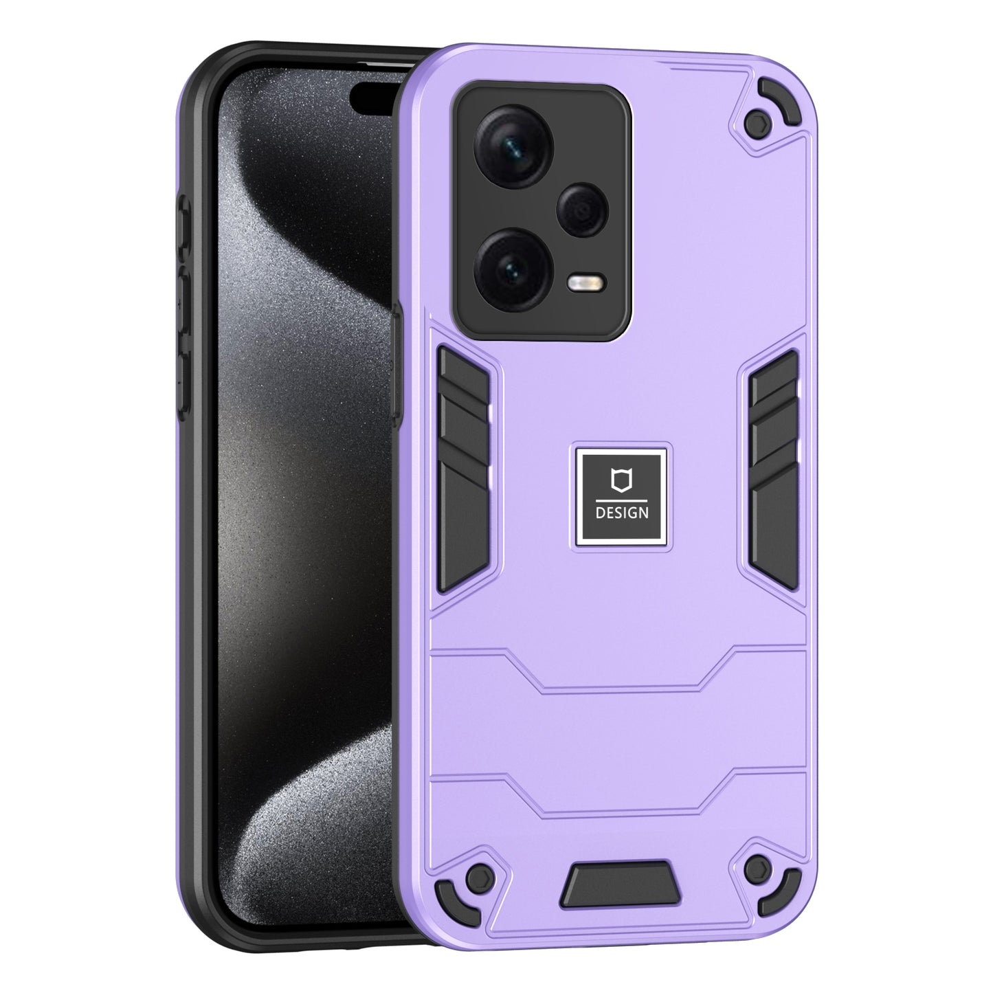 Xiaomi Redmi Note 12 Pro+ Global 2 in 1 Shockproof Phone Case, Rugged TPU+PC, Oil-Proof & Fingerprint Resistant, with Magnet-Ready