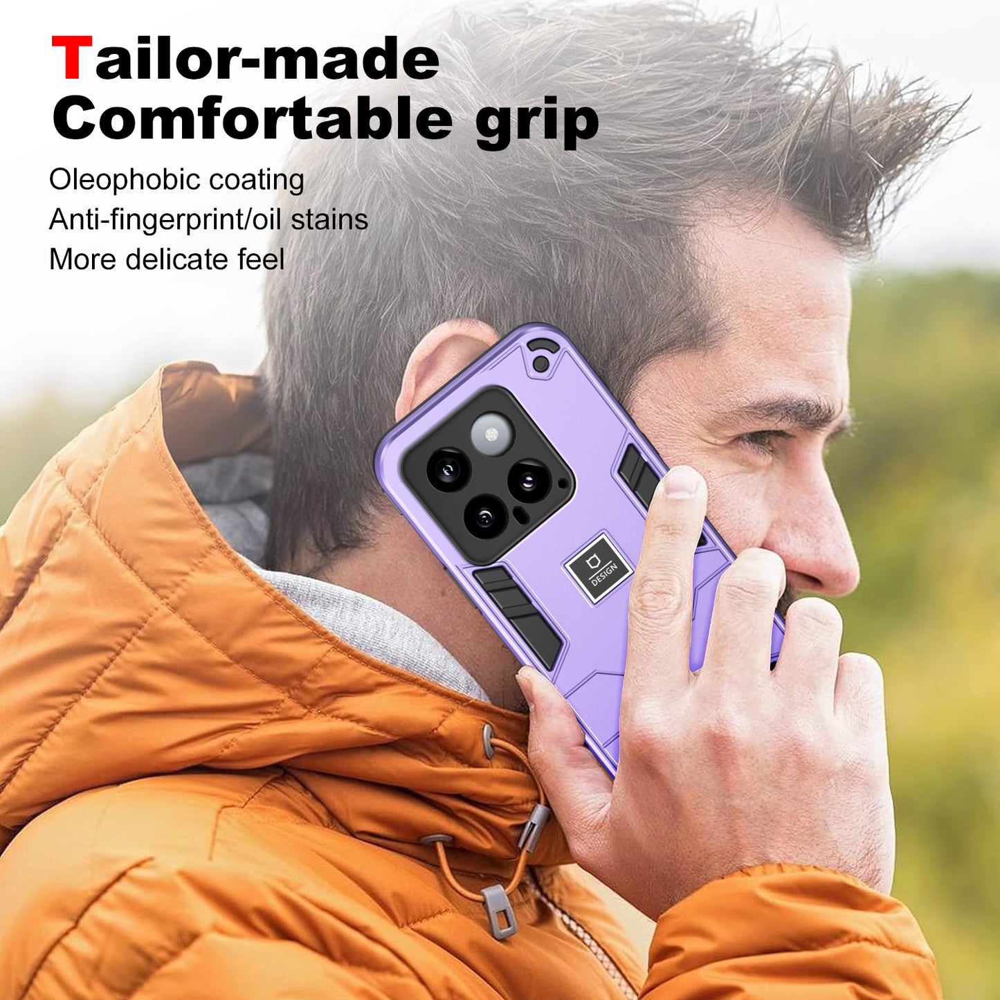 Xiaomi 14 2 in 1 Shockproof Phone Case, Rugged TPU+PC, Oil-Proof & Fingerprint Resistant, with Magnet-Ready