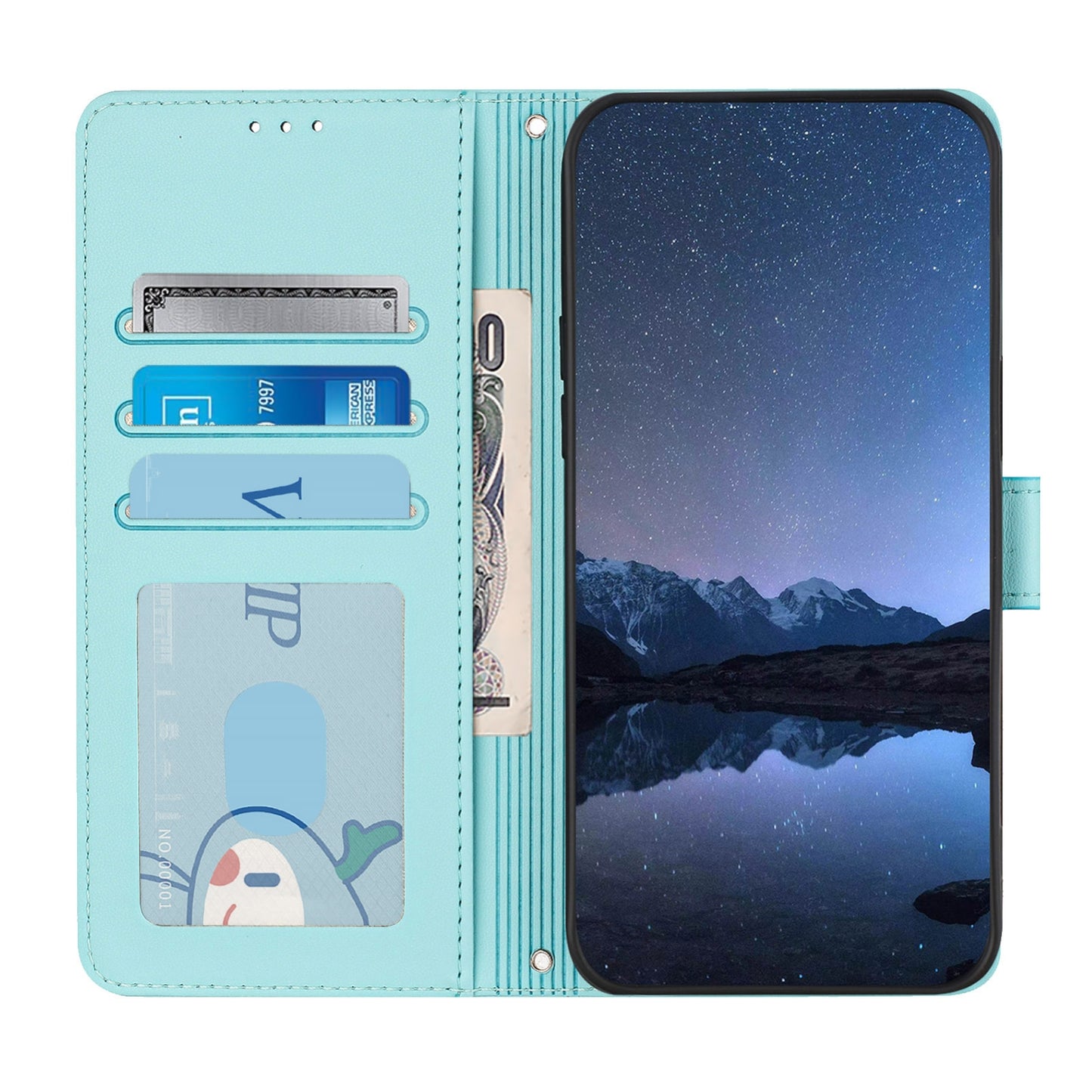 OPPO A33 2020 4G Cat & Rat Embossed RFID Leather Case, Lanyard, Wallet, Card Slots, Kickstand, Anti-Fall, Scratch-Resistant