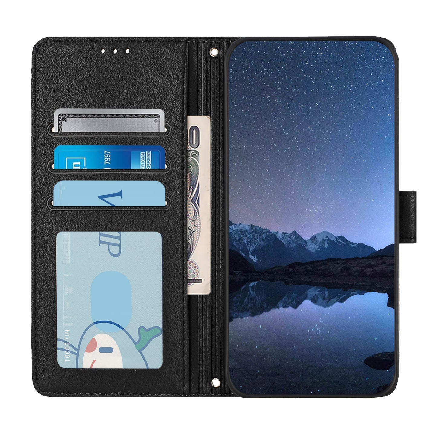 OPPO A33 2020 4G Cat & Rat Embossed RFID Leather Case, Lanyard, Wallet, Card Slots, Kickstand, Anti-Fall, Scratch-Resistant