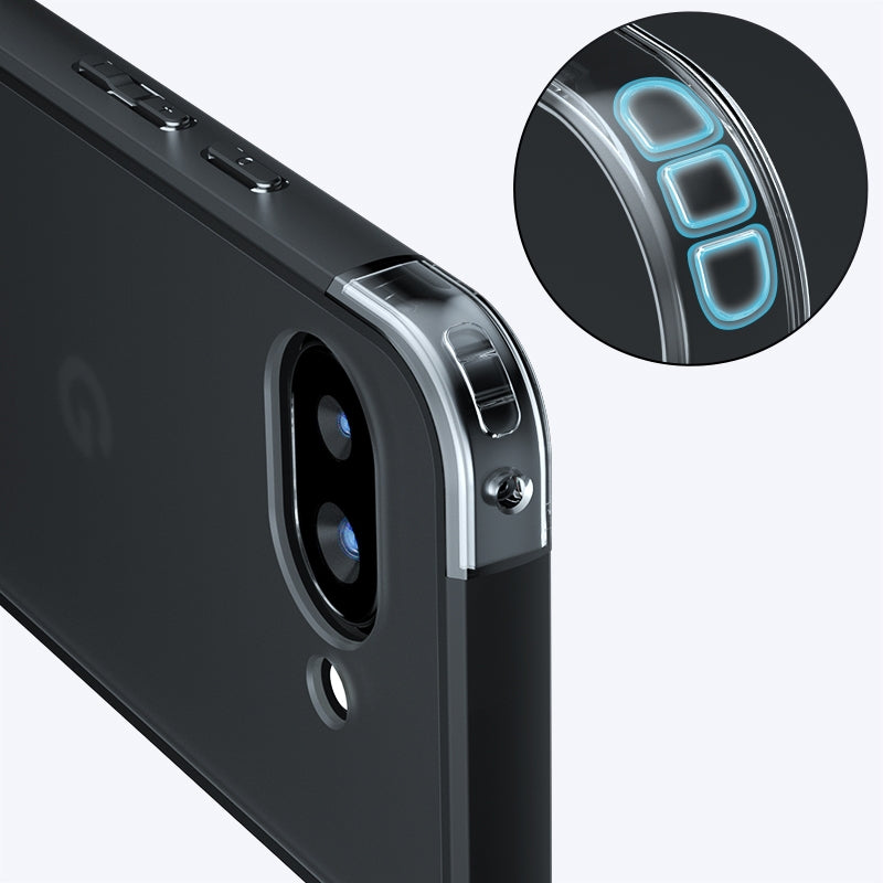 Google Pixel 9a Armor Precise Hole PC Hybrid TPU Phone Case with Full Protection Shockproof Cover