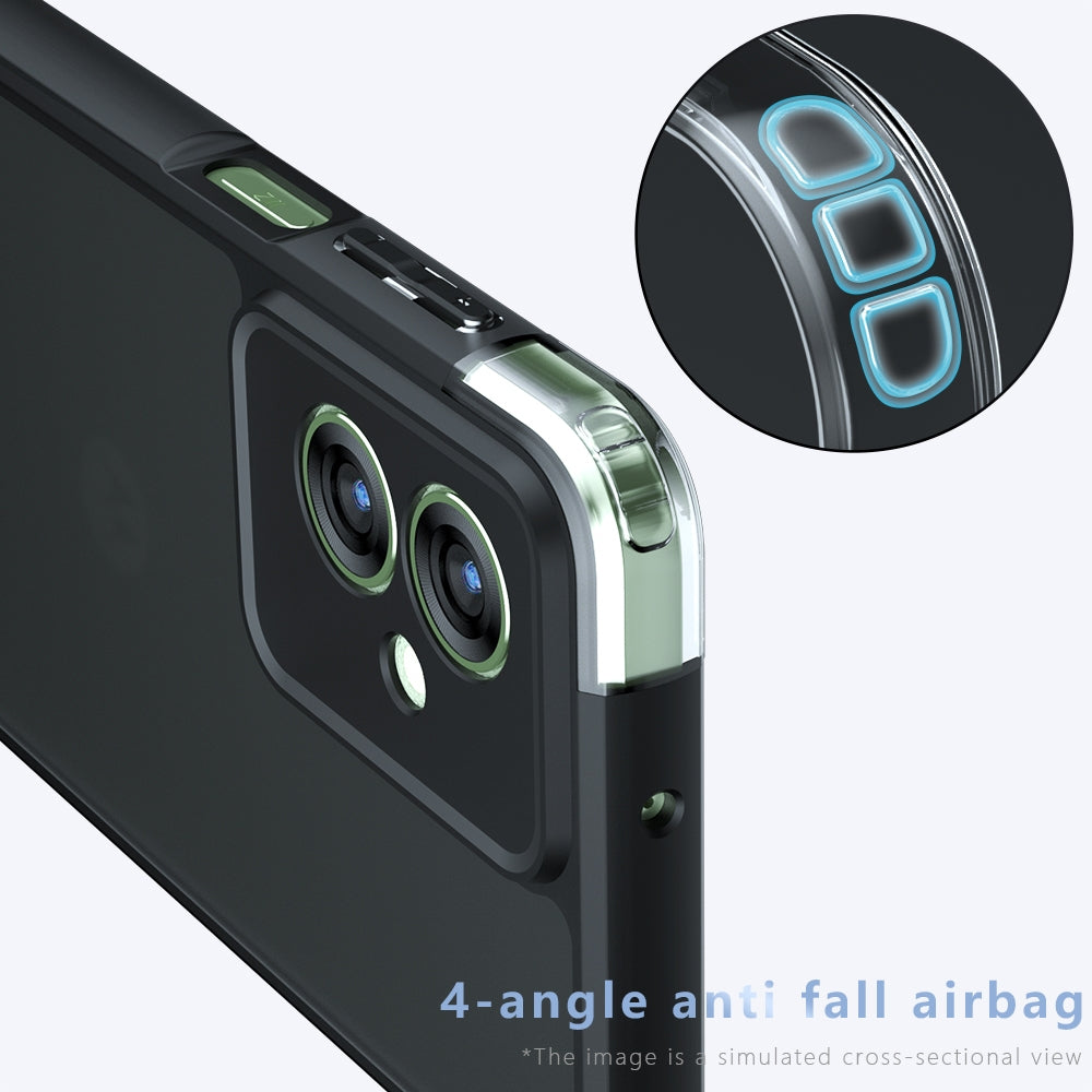 Motorola Moto G55 Armor Precise Hole PC Hybrid TPU Phone Case with Full Protection Shockproof Cover