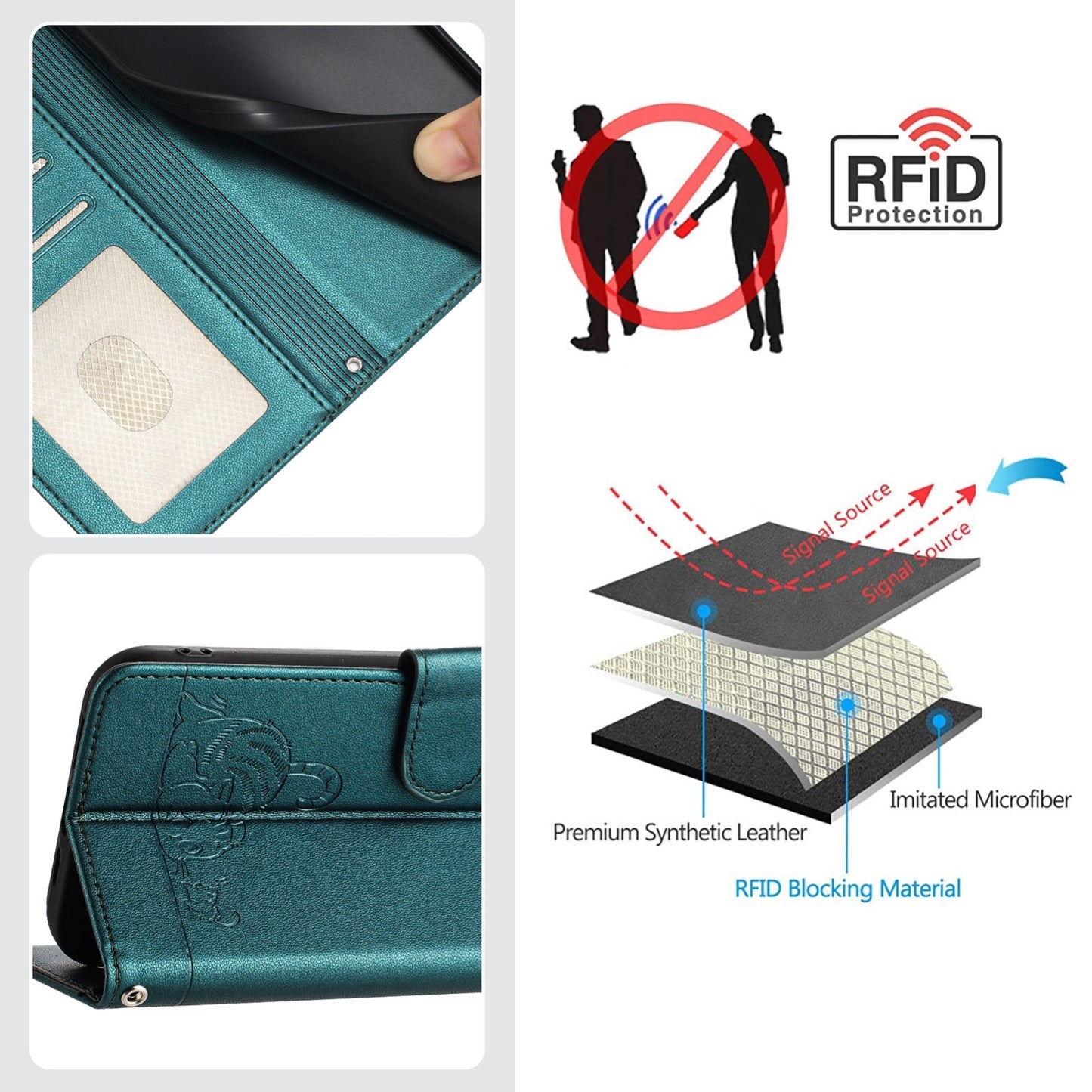 Blackview Shark 8 Cat & Rat Embossed RFID Leather Case, Lanyard, Wallet, Card Slots, Kickstand, Anti-Fall, Scratch-Resistant