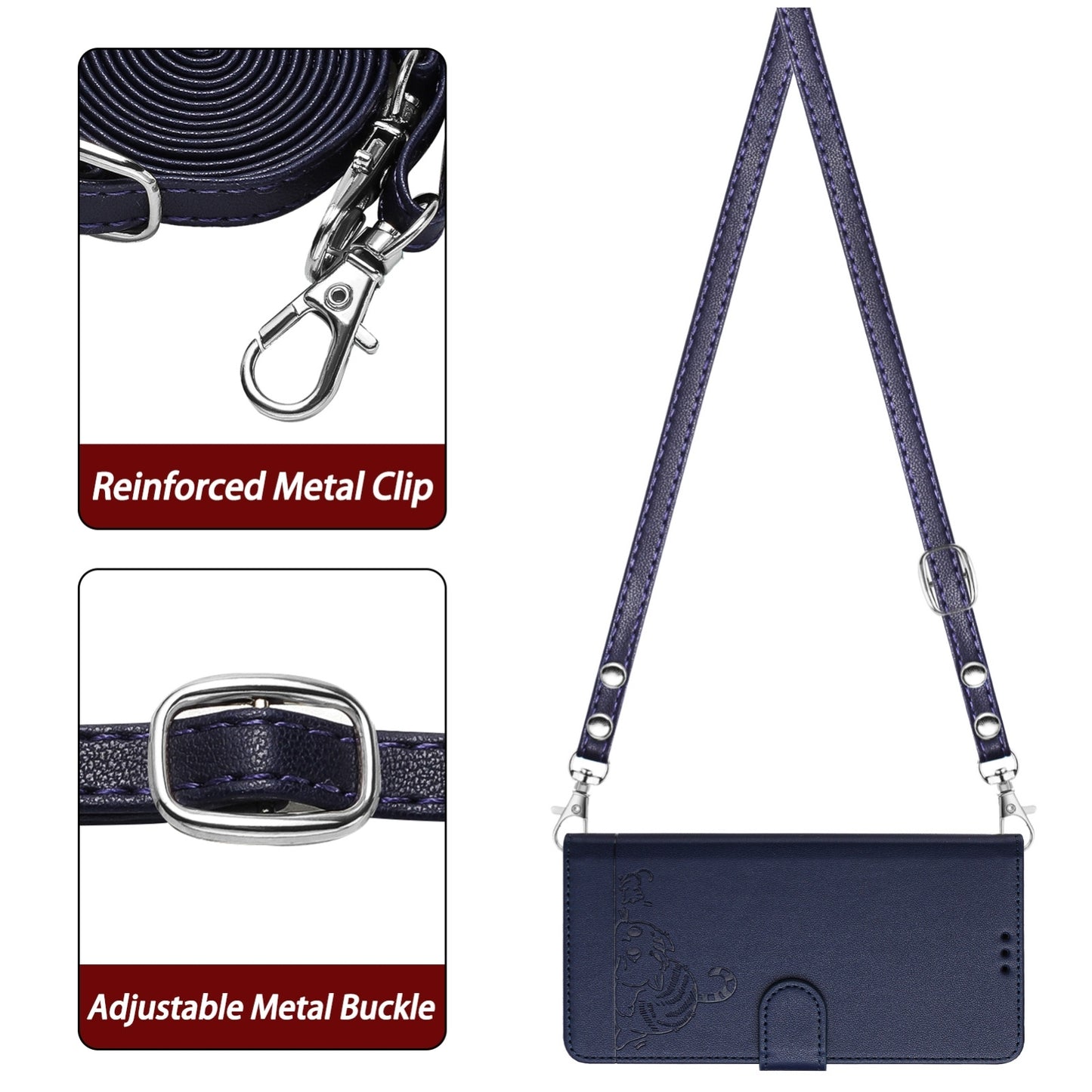 Blackview Shark 8 Cat & Rat Embossed RFID Leather Case, Lanyard, Wallet, Card Slots, Kickstand, Anti-Fall, Scratch-Resistant