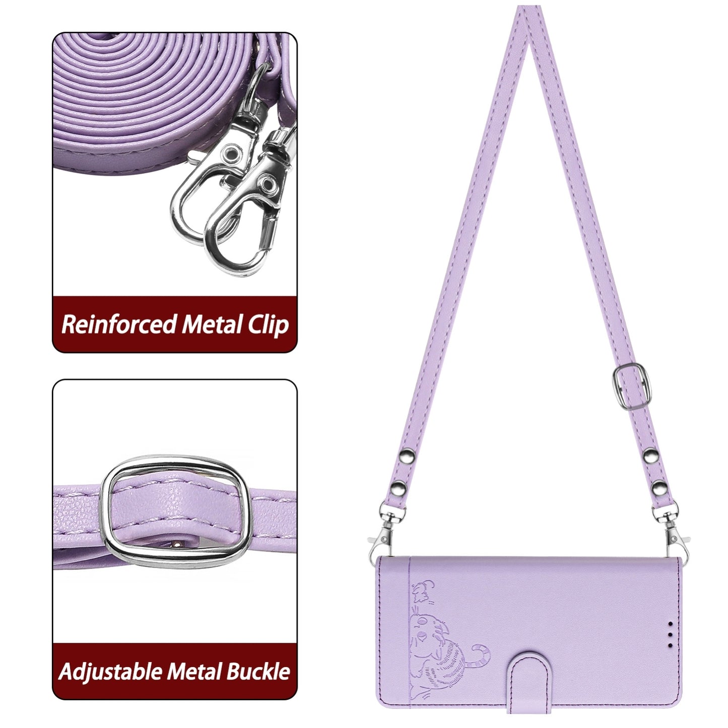 Blackview Shark 8 Cat & Rat Embossed RFID Leather Case, Lanyard, Wallet, Card Slots, Kickstand, Anti-Fall, Scratch-Resistant