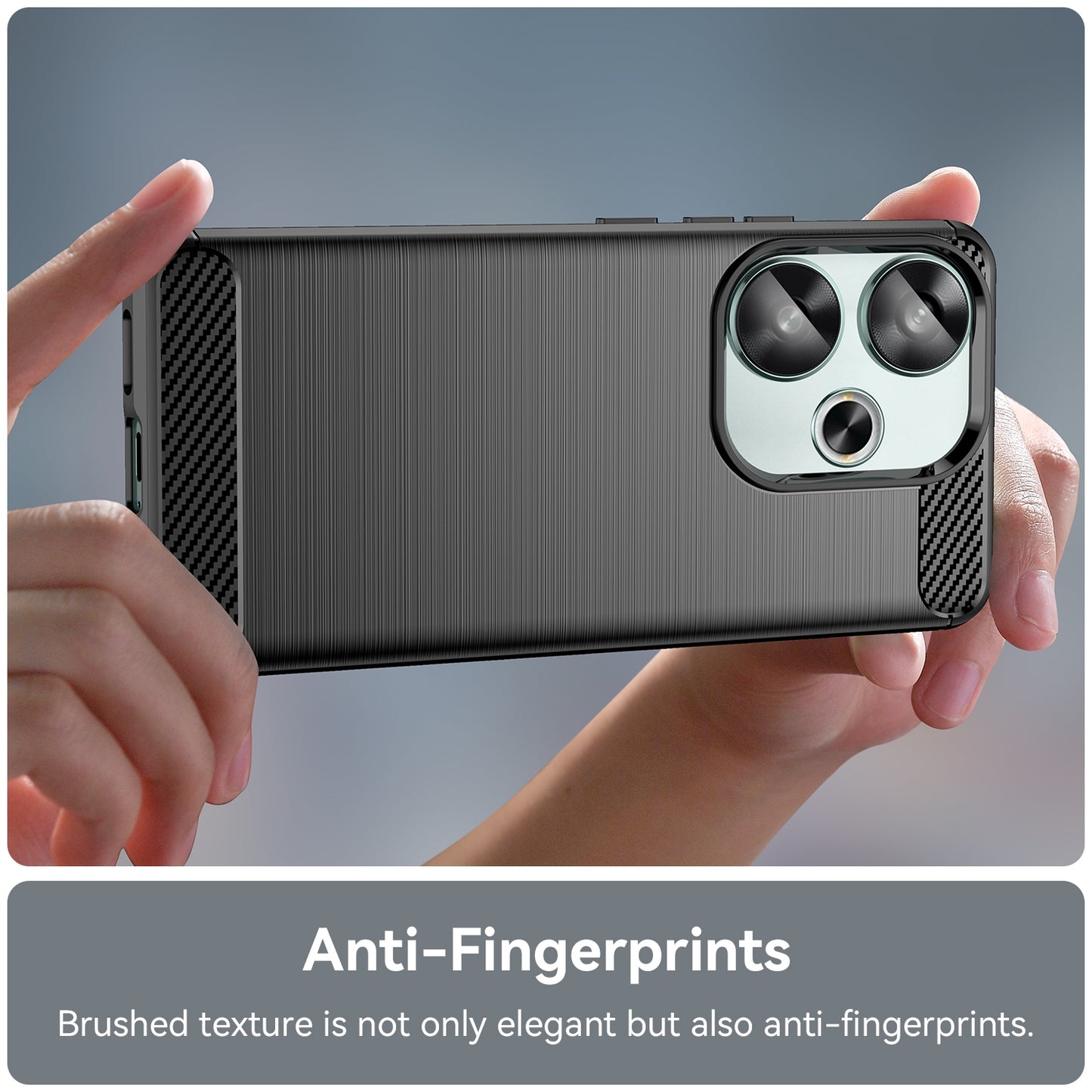 Xiaomi Poco F6 Carbon Fiber Brushed Texture TPU Protective Phone Case Shockproof Slim Cover