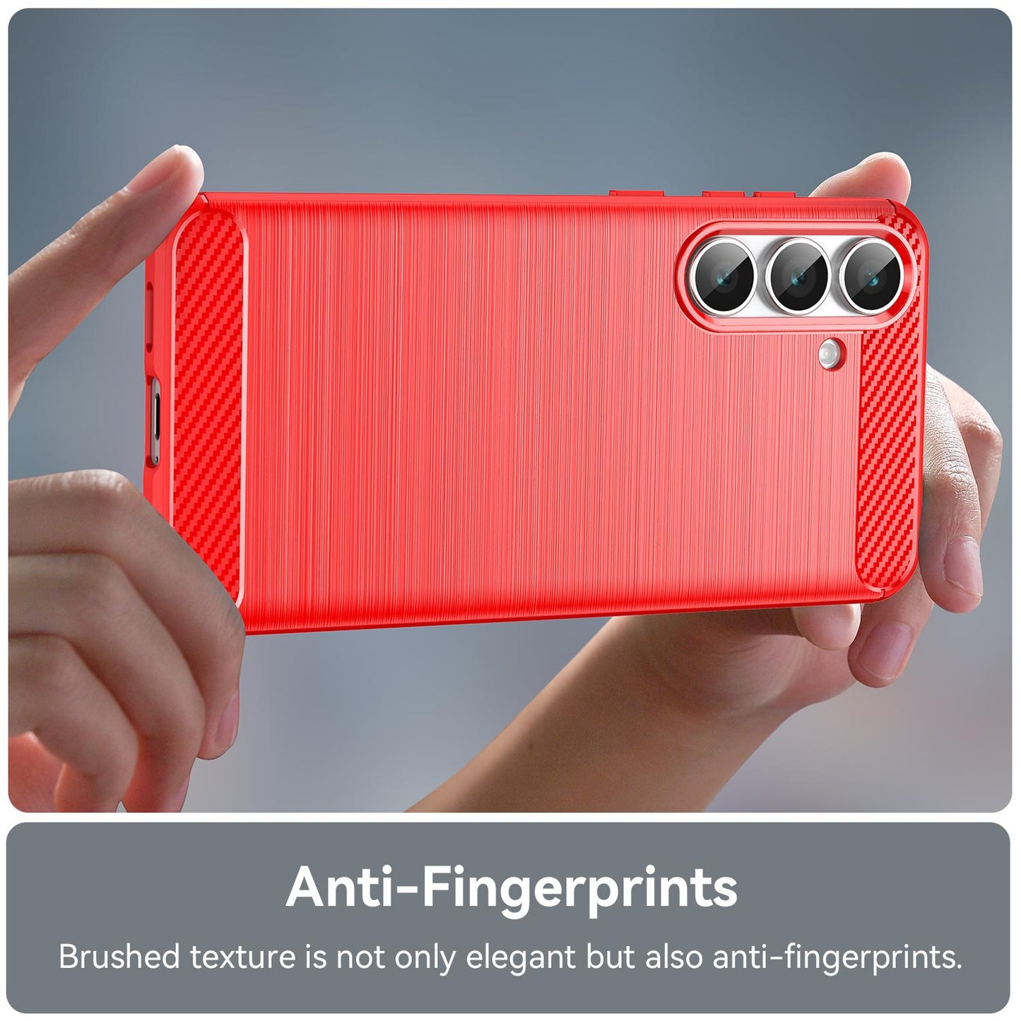 Samsung Galaxy S25 FE 5G Carbon Fiber Brushed Texture TPU Protective Phone Case Shockproof Slim Cover