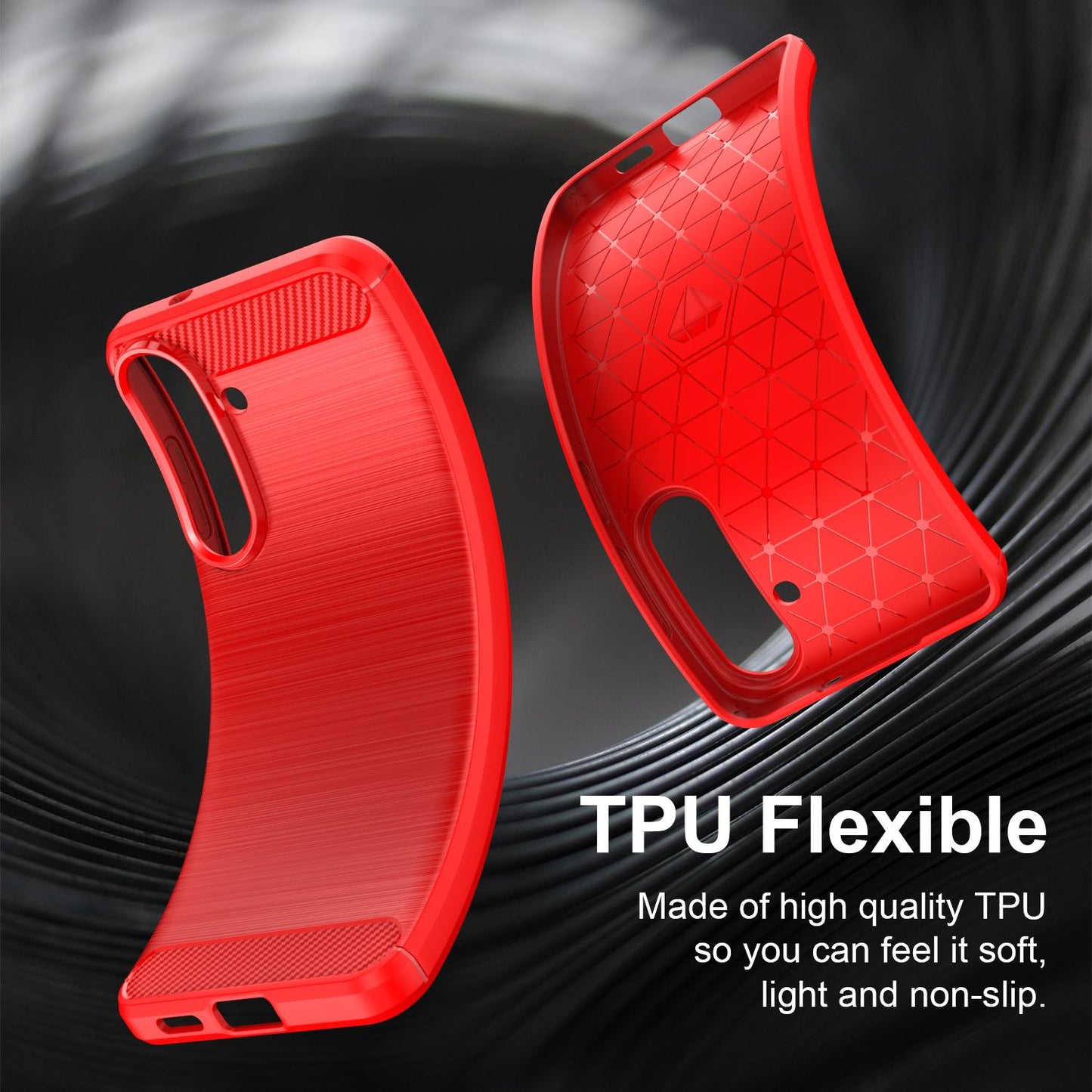 Samsung Galaxy S26 FE 5G Carbon Fibre Brushed Texture TPU Protective Phone Case Shockproof Slim Cover