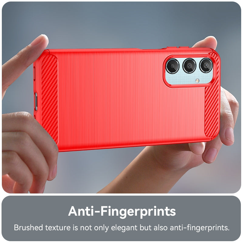 Samsung Galaxy M35 Carbon Fibre Brushed Texture TPU Protective Phone Case Shockproof Slim Cover
