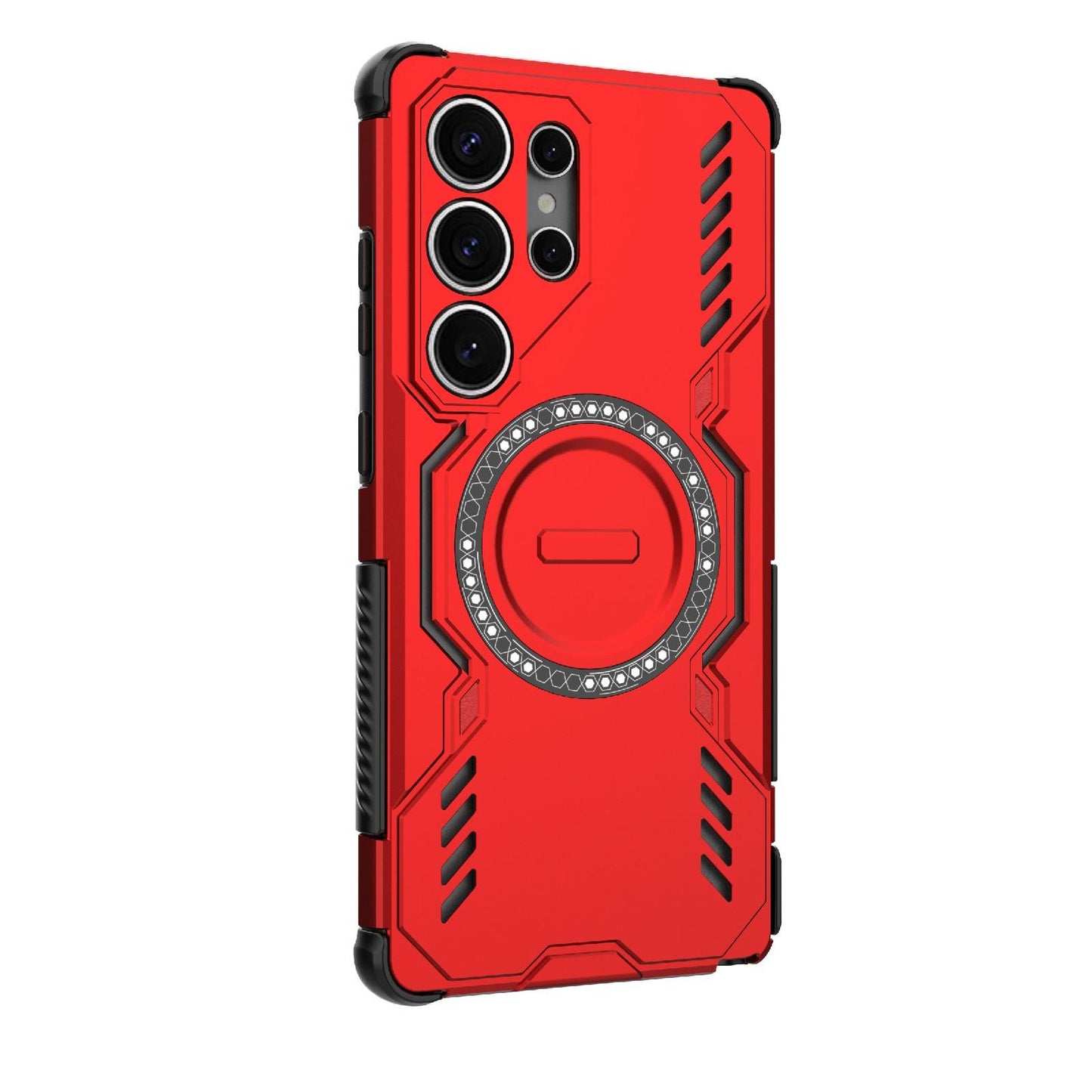 Samsung Galaxy S25 Ultra 5G Butterfly Armor MagSafe Magnetic Ring Shockproof Protective Phone Case with Stand