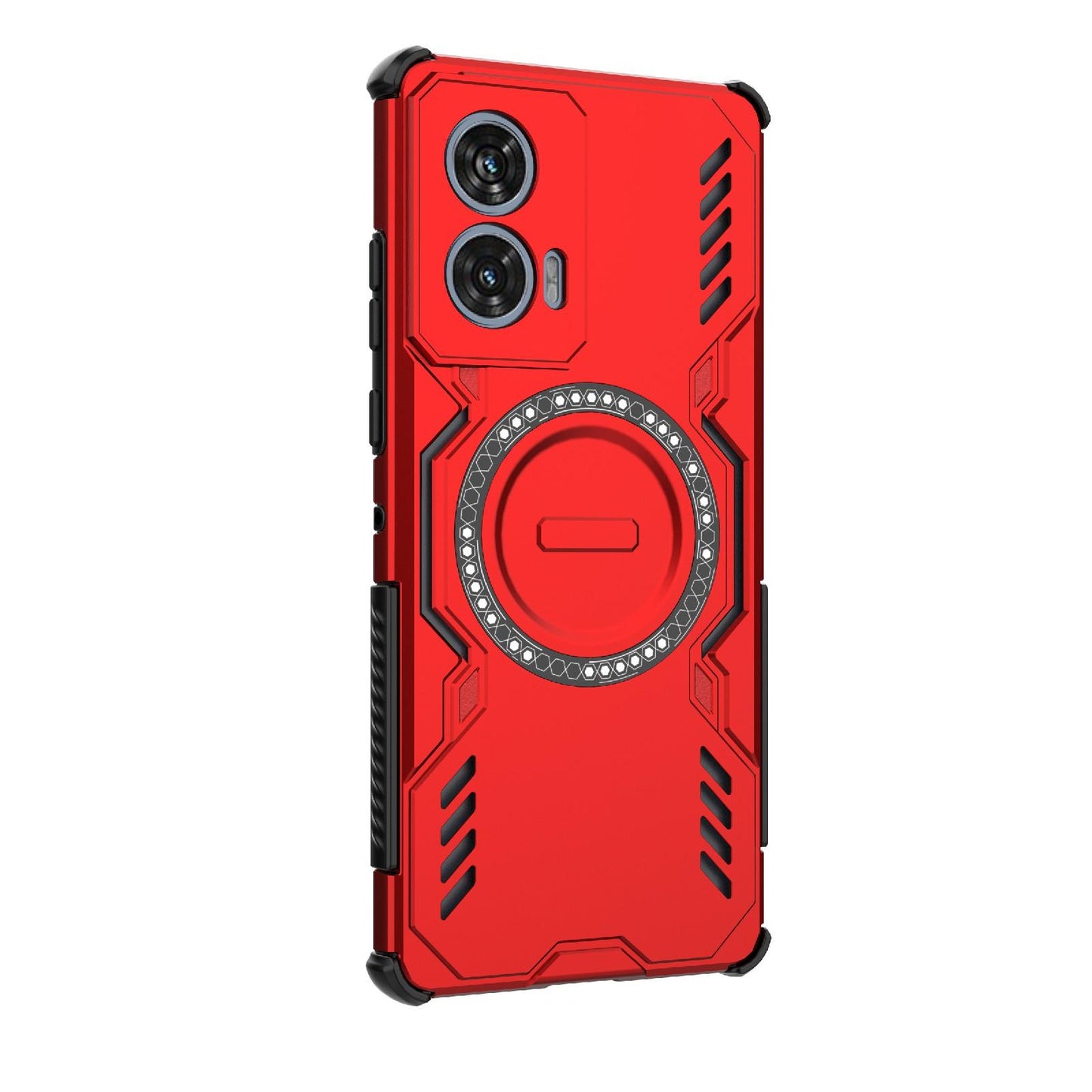 Motorola Edge 50 Fusion 5G Butterfly Armor MagSafe Magnetic Ring Shockproof Protective Phone Case with Stand