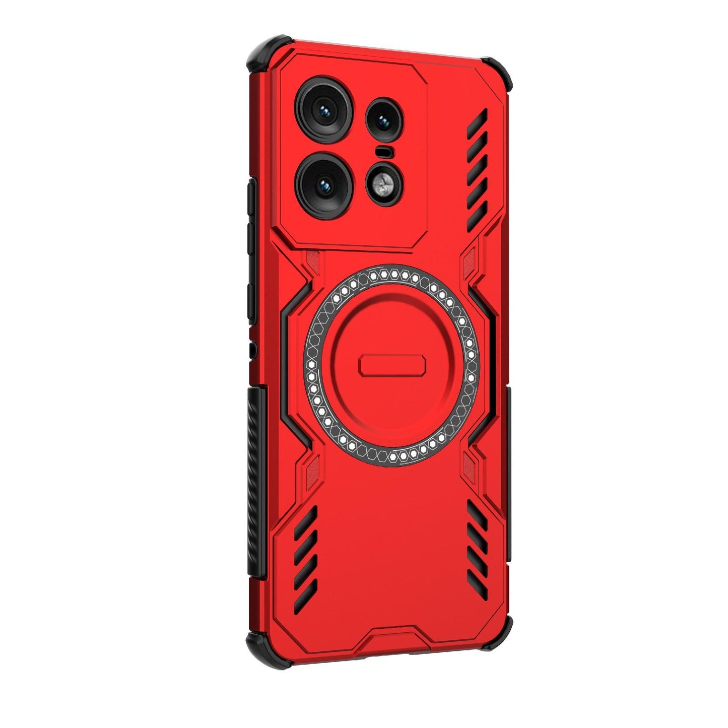 Motorola Edge 50 Pro 5G Butterfly Armor MagSafe Magnetic Ring Shockproof Protective Phone Case with Stand