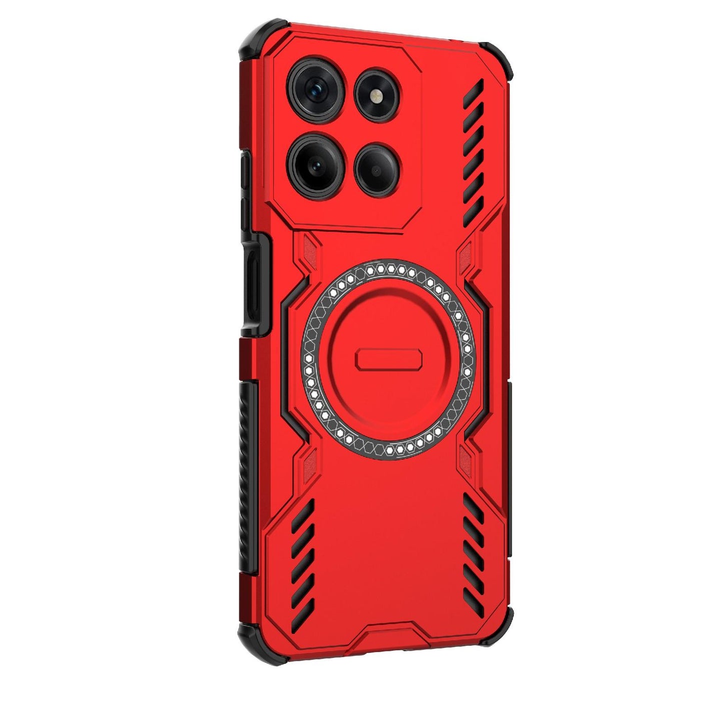 Motorola Moto G15 4G Butterfly Armor MagSafe Magnetic Ring Shockproof Protective Phone Case with Stand