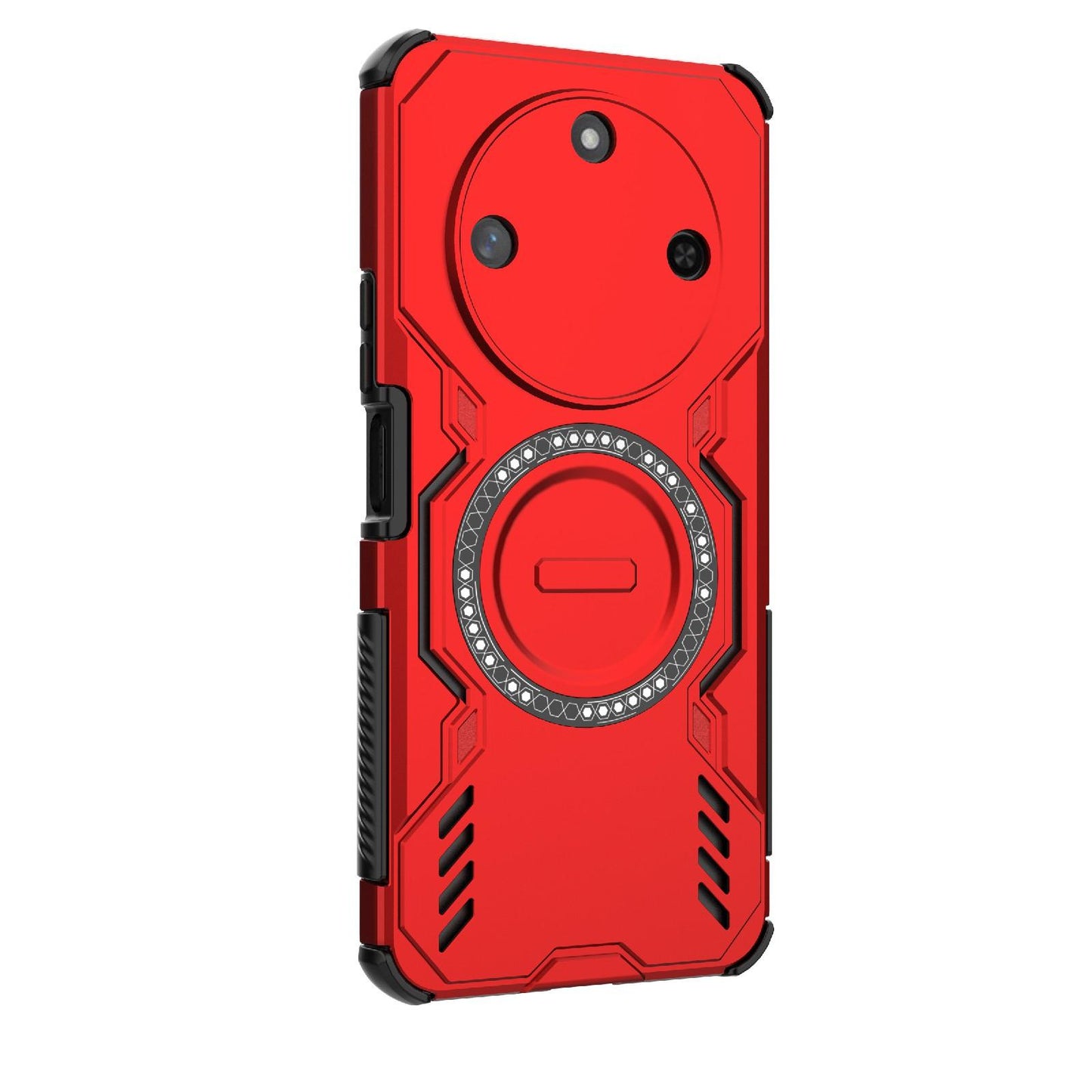 Honor X60 5G Butterfly Armor MagSafe Magnetic Ring Shockproof Protective Phone Case with Stand