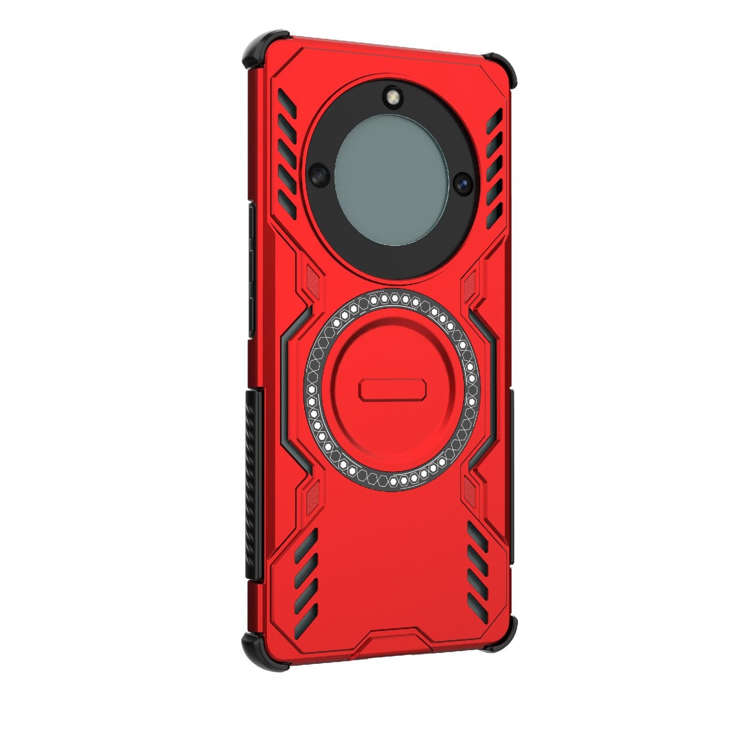 Honor Magic5 Lite Butterfly Armor MagSafe Magnetic Ring Shockproof Protective Phone Case with Stand