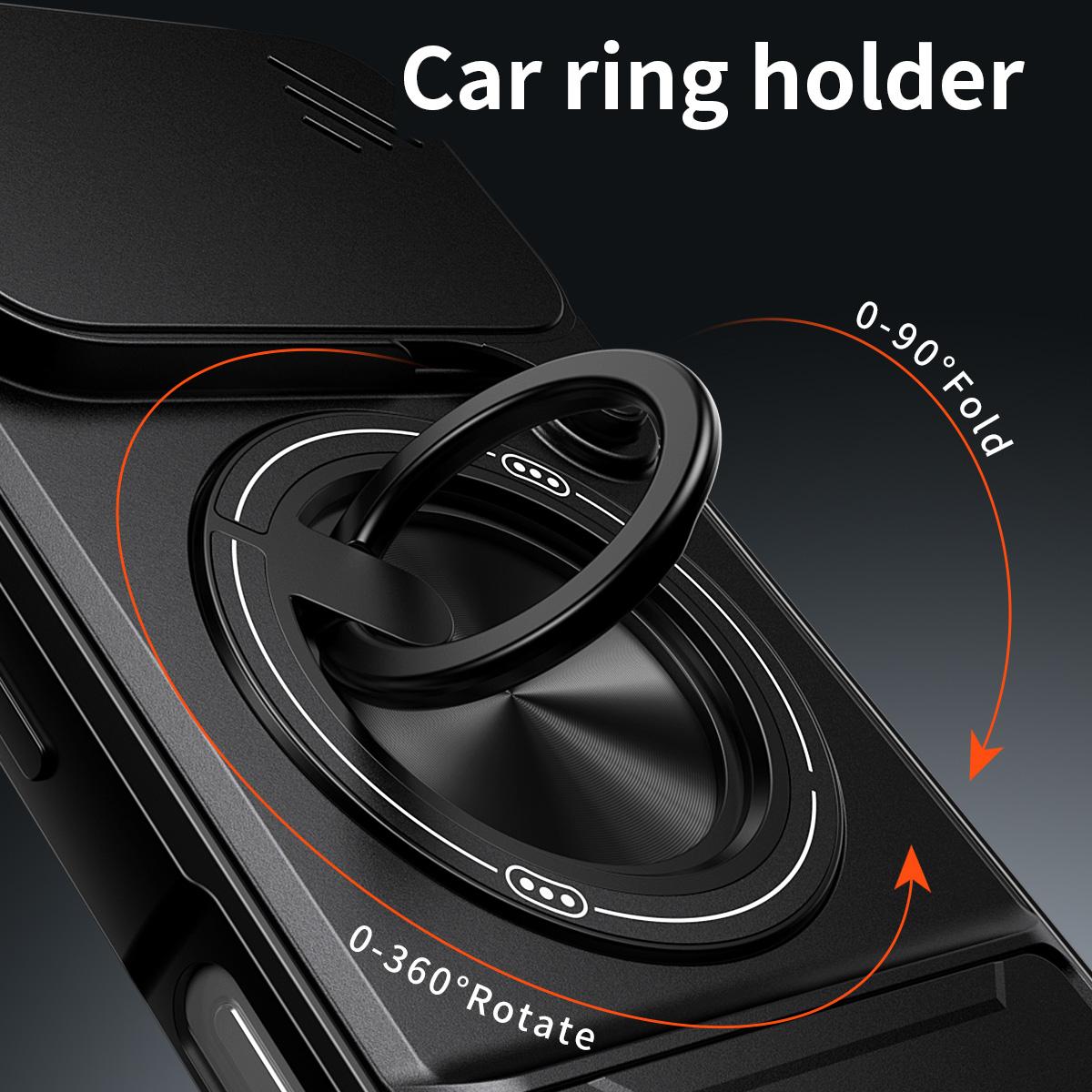 Honor 600 Pro Multifunctional Magnetic Shockproof Phone Case with Sliding Lens Window Stand Cover