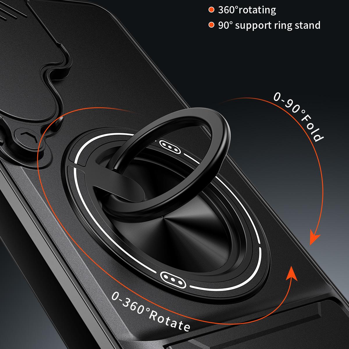 Samsung Galaxy S25+ 5G Multifunctional Magnetic Shockproof Phone Case with Sliding Lens Window Stand Cover