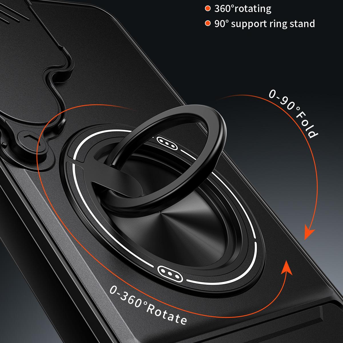 Samsung Galaxy S25 FE 5G Multifunctional Magnetic Shockproof Phone Case with Sliding Lens Window Stand Cover