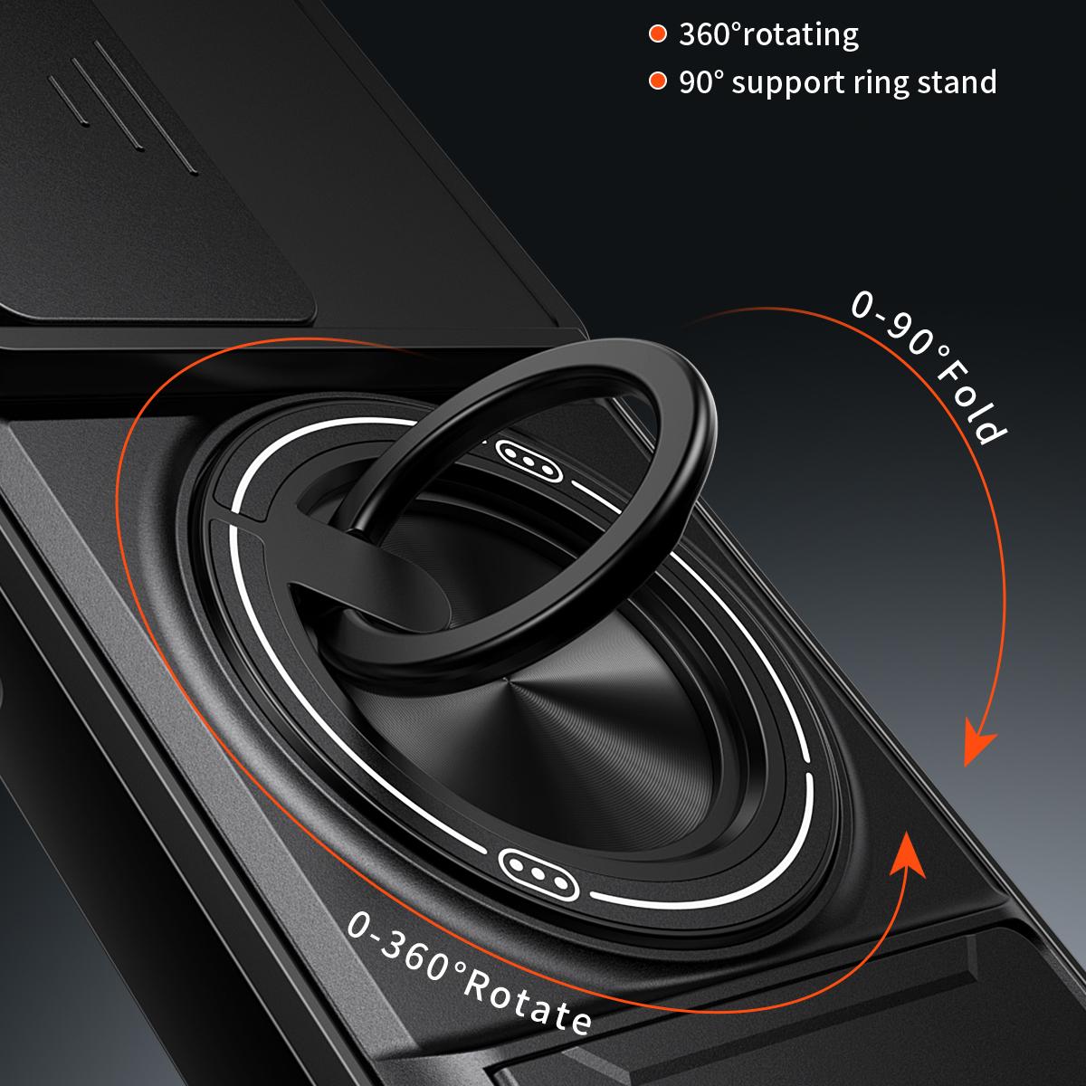 Motorola Moto G86 Power 5G Multifunctional Magnetic Shockproof Phone Case with Sliding Lens Window Stand Cover
