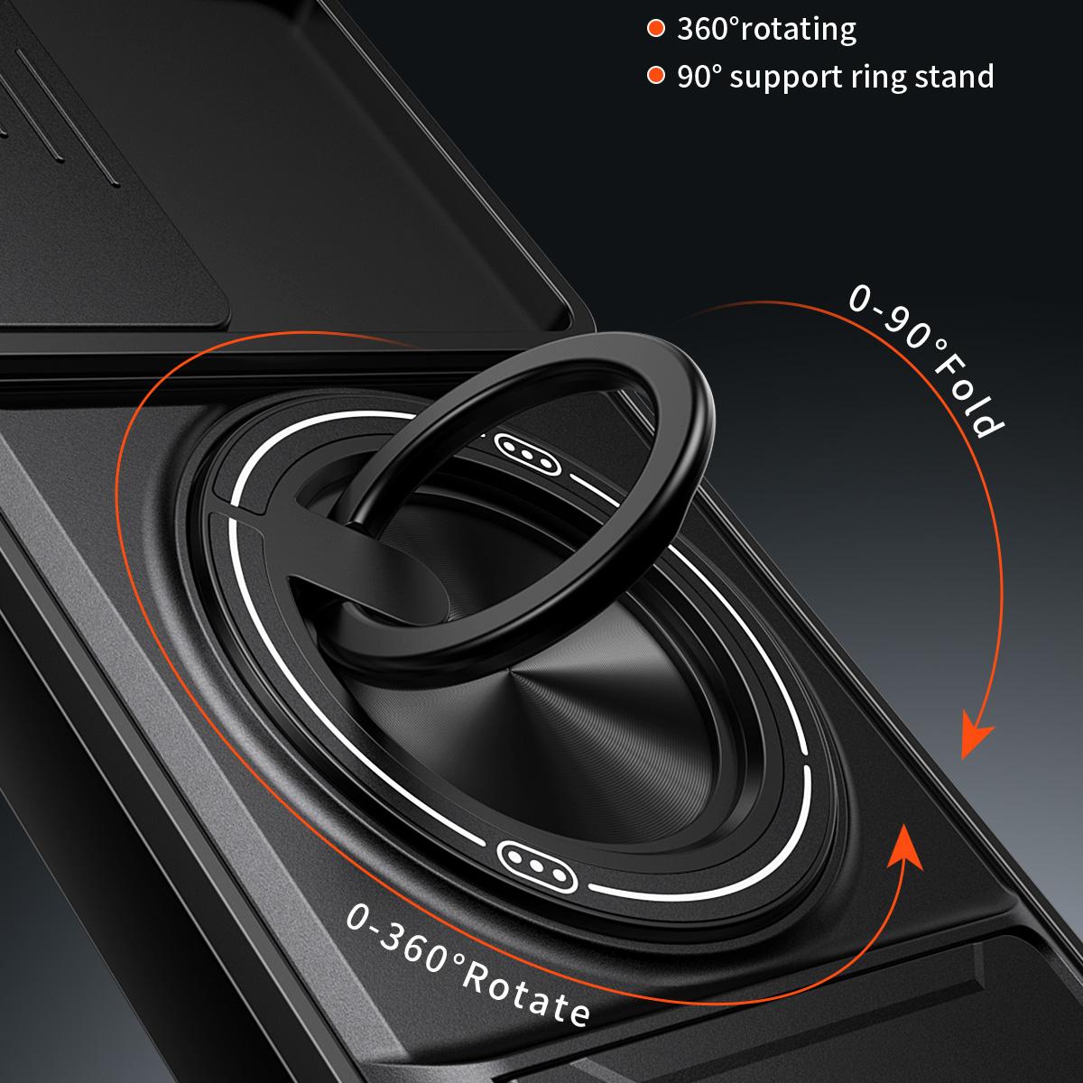 Samsung Galaxy A55 5G Multifunctional Magnetic Shockproof Phone Case with Sliding Lens Window Stand Cover