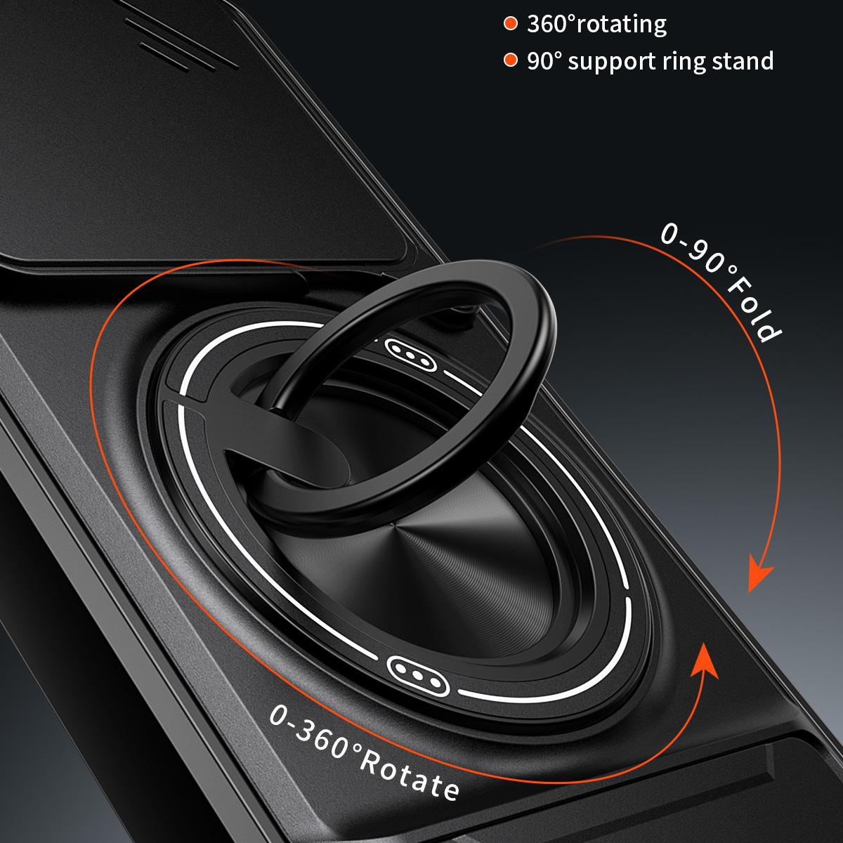 Xiaomi Poco M7 Pro 5G Multifunctional Magnetic Shockproof Phone Case with Sliding Lens Window Stand Cover