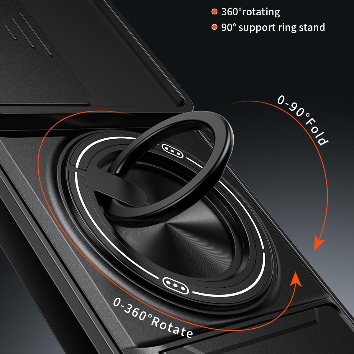OPPO Reno14 5G Multifunctional Magnetic Shockproof Phone Case with Sliding Lens Window Stand Cover