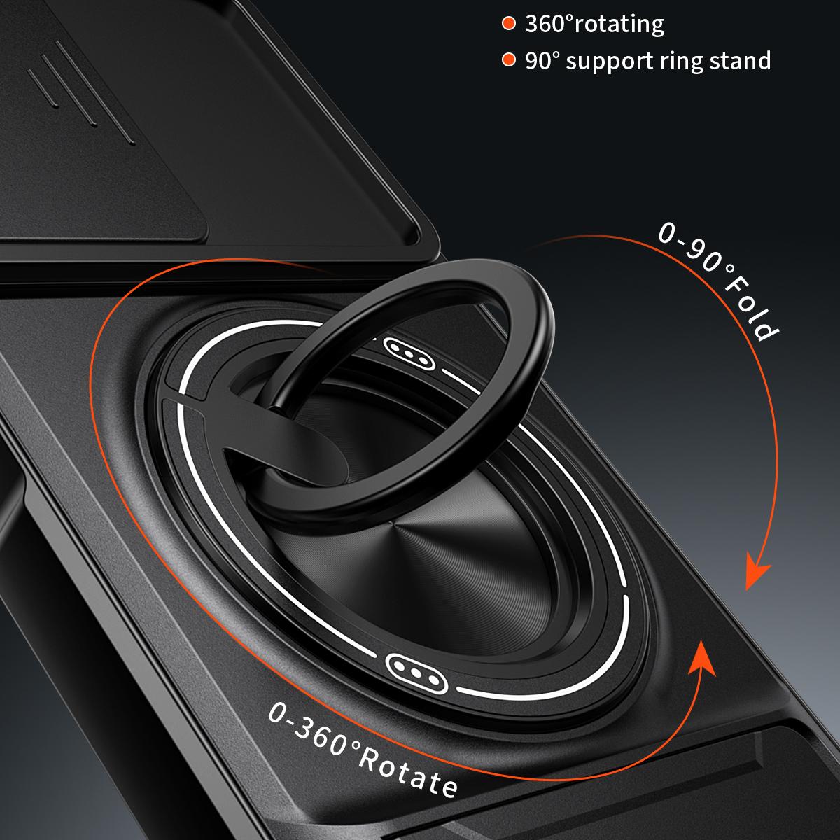 OPPO A36 Multifunctional Magnetic Shockproof Phone Case with Sliding Lens Window Stand Cover