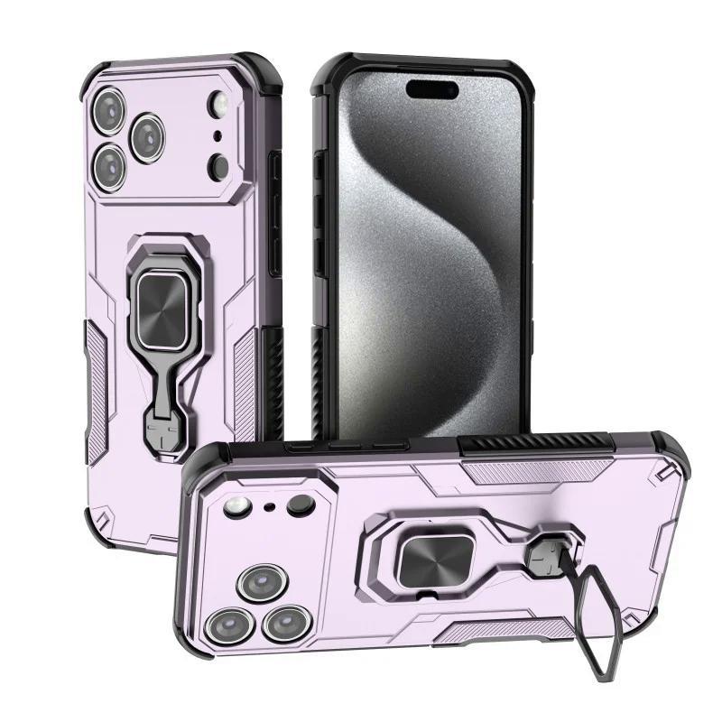 iPhone 17 Pro PU Leather Wallet Phone Case with Metal Kickstand, Card Holder, Cash Pocket, Wrist Strap, Shockproof TPU Protective Cover & Screen Protector