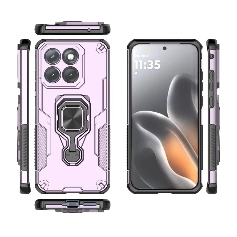 Motorola Edge 70 Fusion+ PU Leather Wallet Phone Case with Metal Kickstand, Card Holder, Cash Pocket, Wrist Strap, Shockproof TPU Protective Cover & Screen Protector