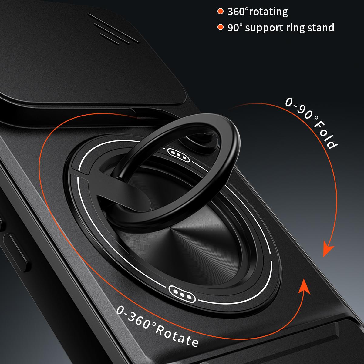 Google Pixel 8 Multifunctional Magnetic Shockproof Phone Case with Sliding Lens Window Stand Cover