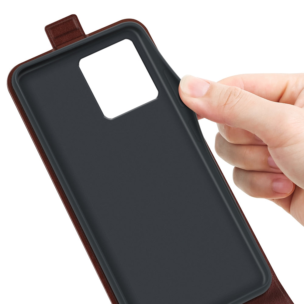 Motorola Moto G84 Texture Vertical Flip Leather Wallet Case with Card Slot, PU TPU Shockproof Protective Cover, Anti-Drop Magnetic Folio Phone Case