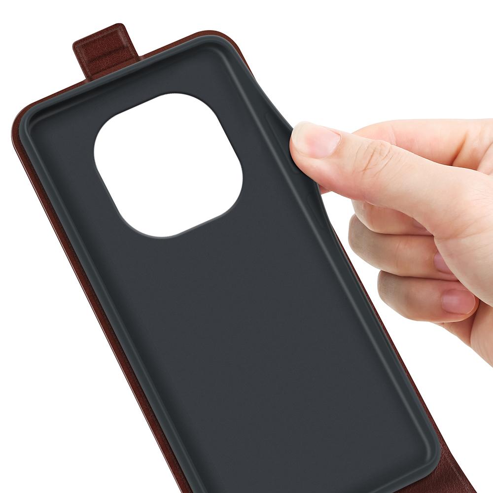 Xiaomi Redmi Note 14 Pro+ 5G Texture Vertical Flip Leather Wallet Case with Card Slot, PU TPU Shockproof Protective Cover, Anti-Drop Magnetic Folio Phone Case