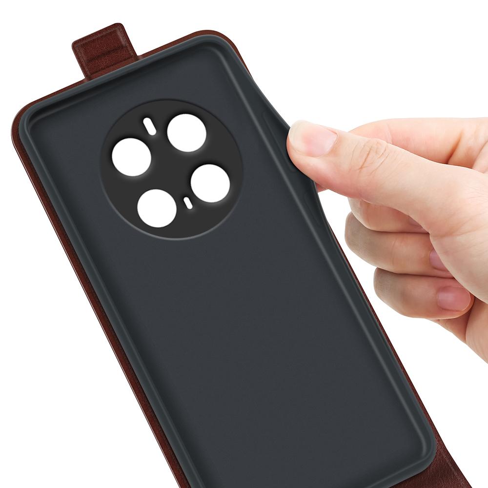 Honor Magic7 Pro Texture Vertical Flip Leather Wallet Case with Card Slot, PU TPU Shockproof Protective Cover, Anti-Drop Magnetic Folio Phone Case