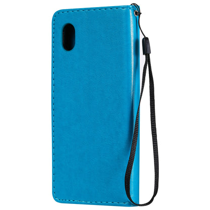 For Samsung Galaxy A01 Core Cat and Bee Embossed Flip Leather Phone Case Wallet Cover with Card Slots Cash Pocket Magnetic Stand Protective Shockproof TPU PU Leather Case with Wrist Strap
