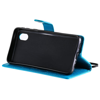 For Samsung Galaxy A01 Core Cat and Bee Embossed Flip Leather Phone Case Wallet Cover with Card Slots Cash Pocket Magnetic Stand Protective Shockproof TPU PU Leather Case with Wrist Strap