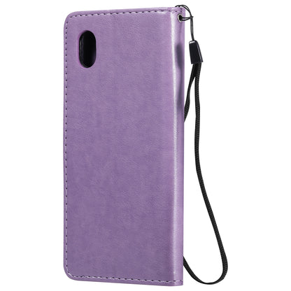 For Samsung Galaxy A01 Core Cat and Bee Embossed Flip Leather Phone Case Wallet Cover with Card Slots Cash Pocket Magnetic Stand Protective Shockproof TPU PU Leather Case with Wrist Strap