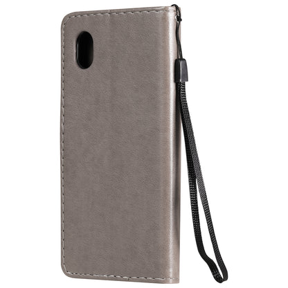 For Samsung Galaxy A01 Core Cat and Bee Embossed Flip Leather Phone Case Wallet Cover with Card Slots Cash Pocket Magnetic Stand Protective Shockproof TPU PU Leather Case with Wrist Strap