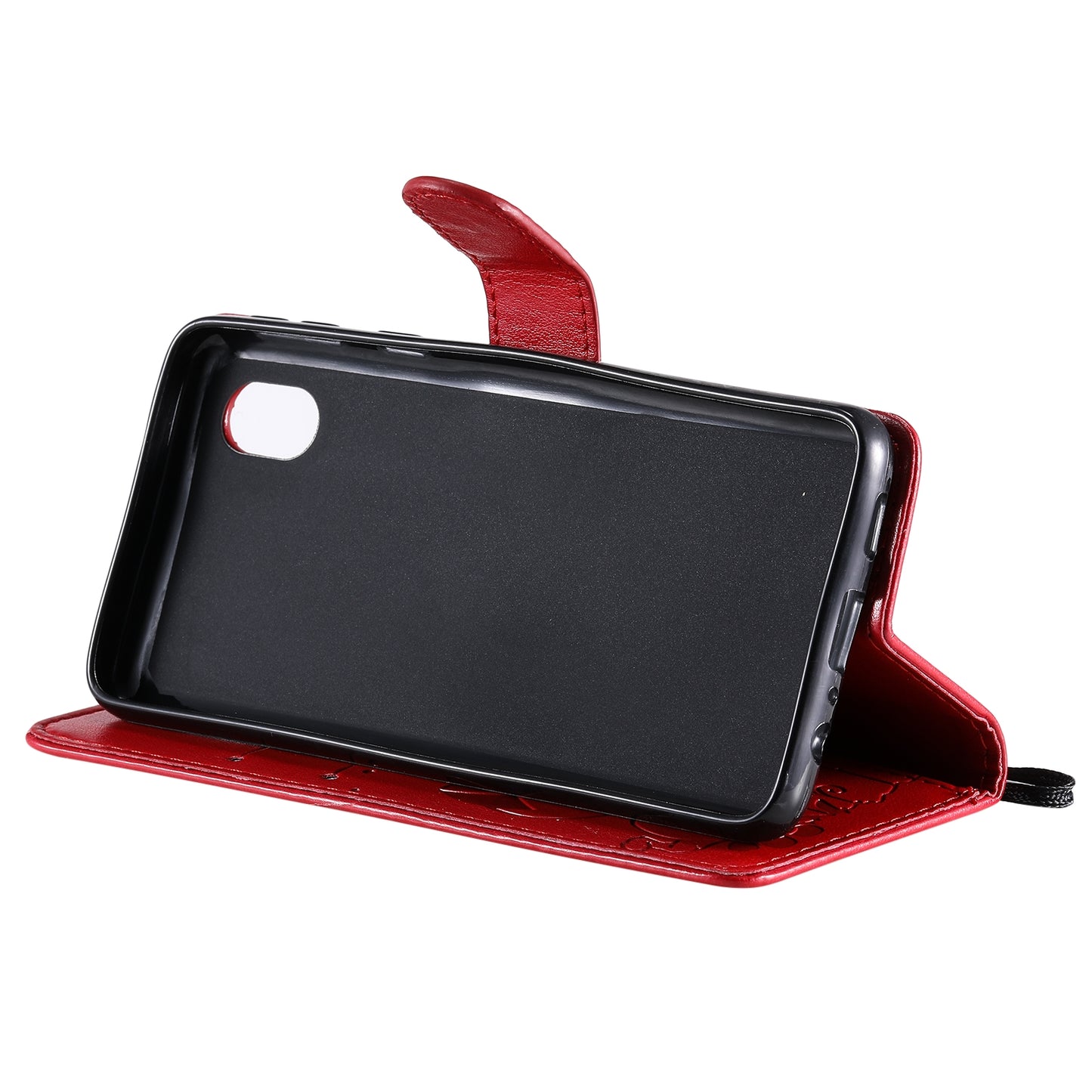 For Samsung Galaxy A01 Core Cat and Bee Embossed Flip Leather Phone Case Wallet Cover with Card Slots Cash Pocket Magnetic Stand Protective Shockproof TPU PU Leather Case with Wrist Strap