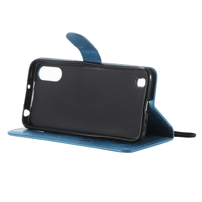 For Samsung Galaxy A01 Cat and Bee Embossed Flip Leather Phone Case Wallet Cover with Card Slots Cash Pocket Magnetic Stand Protective Shockproof TPU PU Leather Case with Wrist Strap