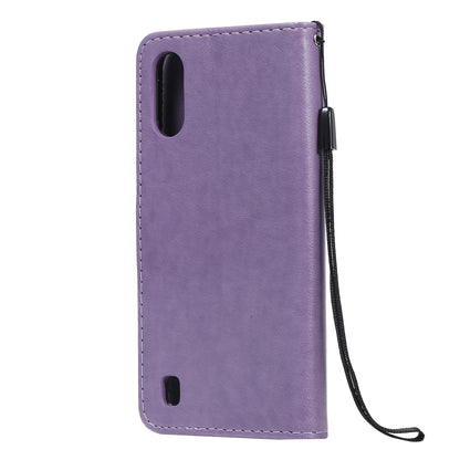 For Samsung Galaxy A01 Cat and Bee Embossed Flip Leather Phone Case Wallet Cover with Card Slots Cash Pocket Magnetic Stand Protective Shockproof TPU PU Leather Case with Wrist Strap