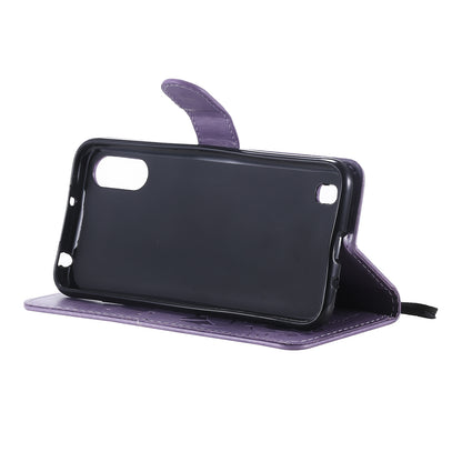 For Samsung Galaxy A01 Cat and Bee Embossed Flip Leather Phone Case Wallet Cover with Card Slots Cash Pocket Magnetic Stand Protective Shockproof TPU PU Leather Case with Wrist Strap