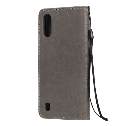 For Samsung Galaxy A01 Cat and Bee Embossed Flip Leather Phone Case Wallet Cover with Card Slots Cash Pocket Magnetic Stand Protective Shockproof TPU PU Leather Case with Wrist Strap