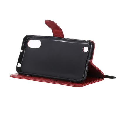 For Samsung Galaxy A01 Cat and Bee Embossed Flip Leather Phone Case Wallet Cover with Card Slots Cash Pocket Magnetic Stand Protective Shockproof TPU PU Leather Case with Wrist Strap
